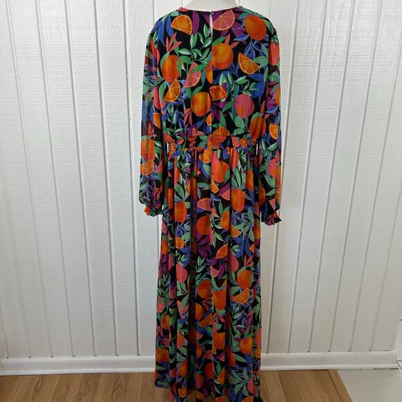 Nina Parker Women Long Sleeve Maxi Dress Vacation Party Beach Colorful Size 1X - Picture 10 of 11